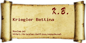 Kriegler Bettina névjegykártya