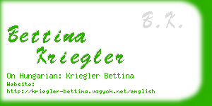 bettina kriegler business card